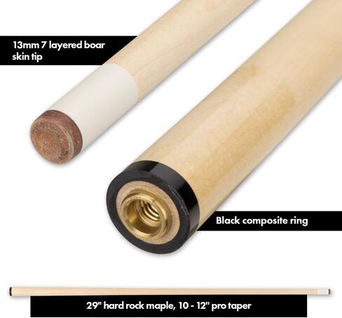 OUTLAW OL14 Cherry Pool Cue - خشب القيقب الملون بالكرز مع تصميم 9 كرات ومجرفة in Kuwait