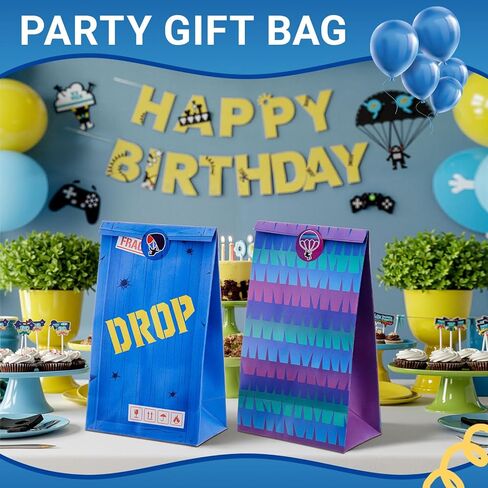 Yexiya 24 Pcs Video Game Party Gift Bags and Stickers Birthday Party Favors Treat Bags for Video Game Candy Snack Box Decorations Supplies, 8.7 x 4.7 x 3.2 in in Saudi Arabia