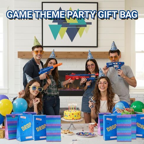 Yexiya 24 Pcs Video Game Party Gift Bags and Stickers Birthday Party Favors Treat Bags for Video Game Candy Snack Box Decorations Supplies, 8.7 x 4.7 x 3.2 in in Saudi Arabia