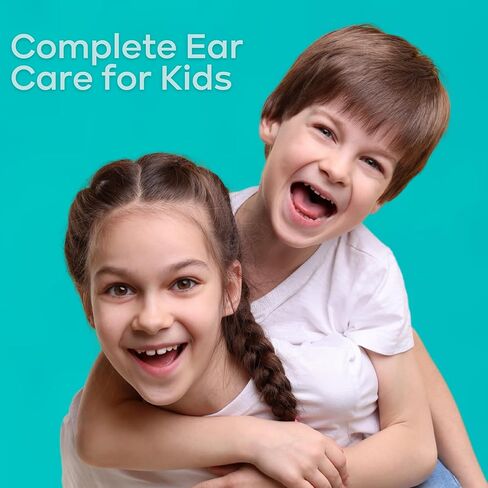 حزمة العناية الكاملة بالأذن للأطفال من Wally's Natural Kids، قطرات زيت الأذن، 0.5 أونصة سائلة، مقشر الأذن وإسفنجة تنظيف قابلة لإعادة الاستخدام، 2 أونصة سائلة، يتم استشارة طبيب الأطفال، يدعم الأذنين الصحية، آمن للأطفال بعمر 3 سنوات فما فوق in Kuwait