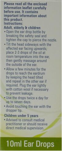 1 x Olive Oil Ear Wax Drops Softens Removes Wax 10ml (1 Pack)F in Saudi Arabia
