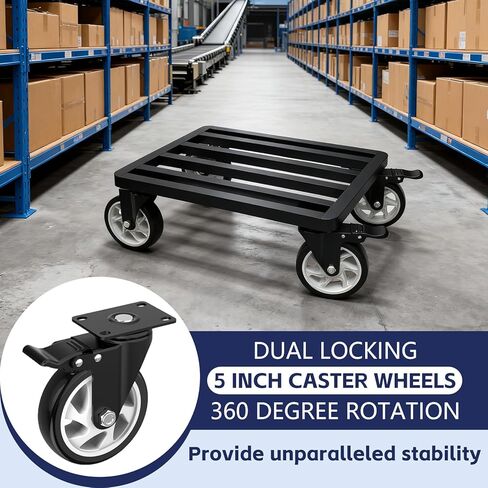 أثاث عالي التحمل من الفولاذ المقاوم للصدأ مقاس 45.72 سم × 35.56 سم، سعة 2000 رطل تتحرك دوللي مع عجلات دوارة 5 بوصات وحزام تثبيت للتحرك الآمن للأثاث والأجهزة in Kuwait