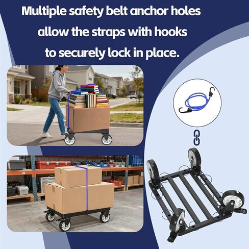 أثاث عالي التحمل من الفولاذ المقاوم للصدأ مقاس 45.72 سم × 35.56 سم، سعة 2000 رطل تتحرك دوللي مع عجلات دوارة 5 بوصات وحزام تثبيت للتحرك الآمن للأثاث والأجهزة in Kuwait