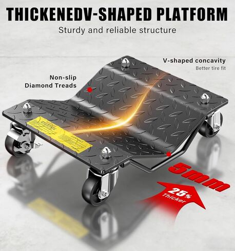 3000LBS Car Wheel Dolly, Heavy Duty Car Moving Cart with Brakes, 4mm Thick Steel Wheel Dolly Set of 2 Piece with Nylon Swivel Casters for Vehicle Relocation and Auto Repair in Saudi Arabia