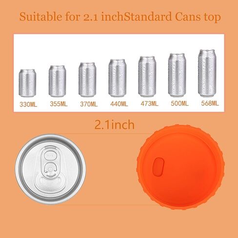 6 Pcs Reusable Silicone Soda Can Lids - Protector for Fizzy Drinks,Reusable Can Toppers Can Top for Coke Pop Beer Juice Beverage, (Fits Standard 2.1 Inch Cans,6 Colors) in Saudi Arabia