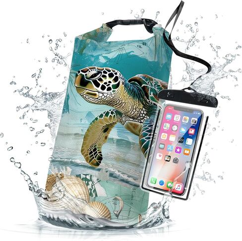 Waterproof Dry Bag,Sea Turtle Starfish Nautical Small Waterproof Backpack 2L/5L/10L/20L/30L/40L Floating Lightweight Bags for Kayaking, Boating, Fishing, Swimming Camping with Waterproof Phone Case in Saudi Arabia