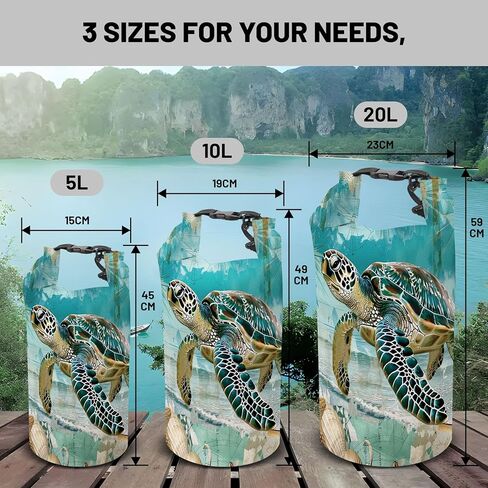 Waterproof Dry Bag,Sea Turtle Starfish Nautical Small Waterproof Backpack 2L/5L/10L/20L/30L/40L Floating Lightweight Bags for Kayaking, Boating, Fishing, Swimming Camping with Waterproof Phone Case in Saudi Arabia