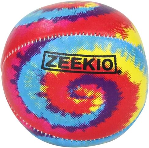 Zeekio - Tie Dye Festival Rouggling Ball - Professional Grade - مناسبة لجميع المستويات والأعمار - الكرة الجلدية الاصطناعية متينة - 120 جرام - حزمة من 3 - قوس قزح. in Kuwait