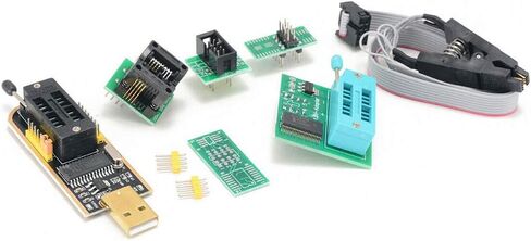 طقم مبرمج USB مع مشبك اختبار SOP8 وموقد EEPROM، طقم مبرمج فلاش BIOS Flasher SPI مع محول 1.8 فولت ومقبس SOP8 150 مل لسلسلة 24/25 in Saudi Arabia