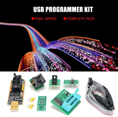 طقم مبرمج USB مع مشبك اختبار SOP8 وموقد EEPROM، طقم مبرمج فلاش BIOS Flasher SPI مع محول 1.8 فولت ومقبس SOP8 150 مل لسلسلة 24/25 in Saudi Arabia