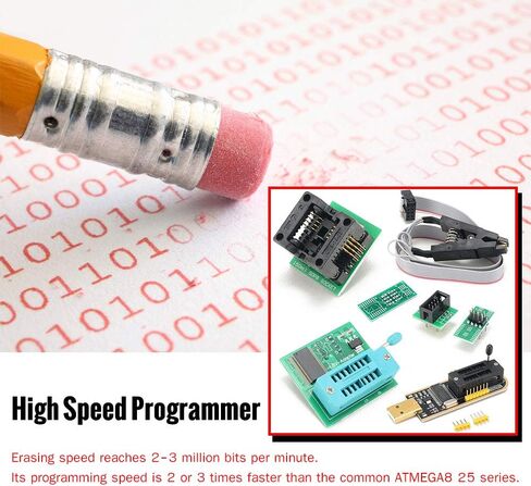 طقم مبرمج USB مع مشبك اختبار SOP8 وموقد EEPROM، طقم مبرمج فلاش BIOS Flasher SPI مع محول 1.8 فولت ومقبس SOP8 150 مل لسلسلة 24/25 in Saudi Arabia