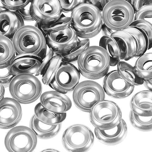 Sosoport 200pcs 304 Stainless Steel Countersunk Bowl-Shaped Washers Finishing Hardware Flat Head Flush Finish Washers for Rc Cars Motorcycles Mechanical Fastening in Saudi Arabia