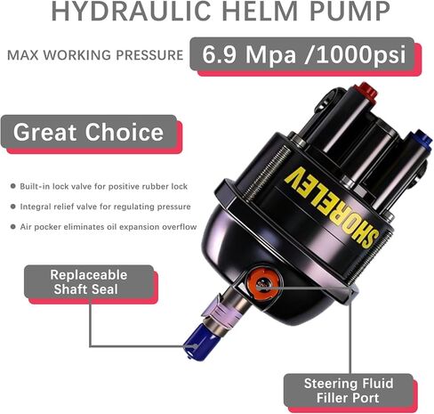Hydraulic Steering Kit for 90HP Outboard Motors, Marine Boat Hydraulic Steering System, 20ft Hose with Pump & Cylinder (No Helm), Marine-Grade Steering System Boats in Saudi Arabia