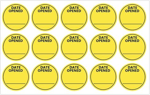 Date Opened Stickers Labels, 1 Inch Fluorescent Yellow Medication Instruction Label 600 Pcs in Saudi Arabia