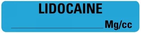 LIDOCAINE MG/CC Syringe Labels 0.375" x 1.625" in Saudi Arabia