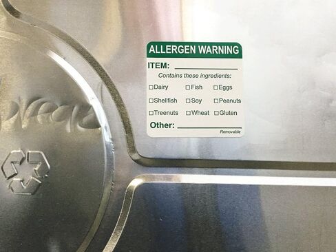 Removable Allergen Warning Labels, 2 Inch Square Food Rotation Stickers, 500 Total Adhesive Labels on a Roll for Kitchen Safety, Storage, and Food Prep – Made in The USA in Saudi Arabia