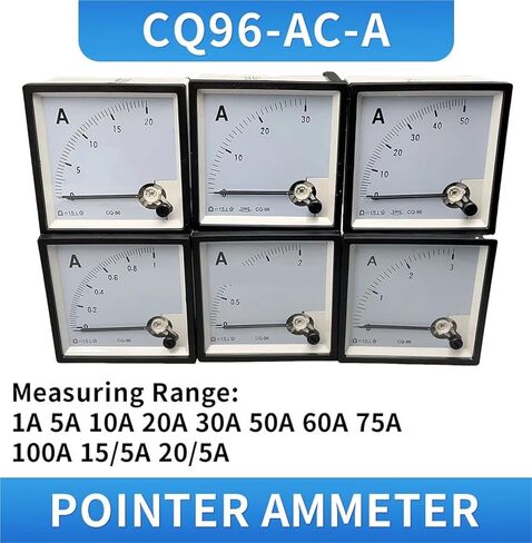 CQ-96 AC Ampere Meter 2 Times Overload Type 50/5A 100/5A 500/5A Range Analog Ammeter Gauge Panel 96x96mm 1Pcs(400A) in Saudi Arabia