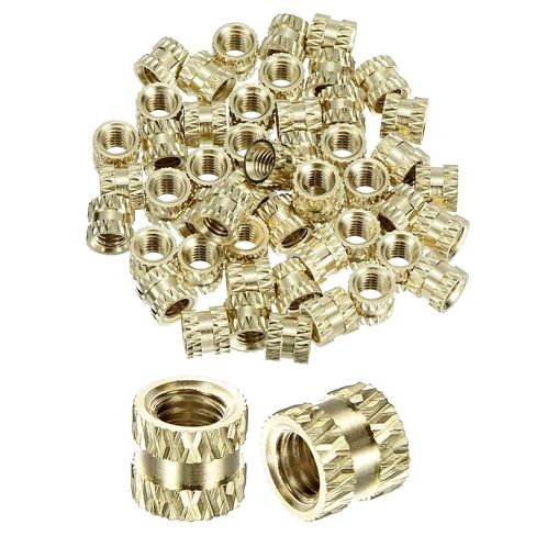 50Pcs Knurled Insert Nuts, M3x4(L) x4.5mm(OD) Brass Female Threaded Inserts Heat Set Insert for 3D Printing Components and Plastic Shell in Saudi Arabia