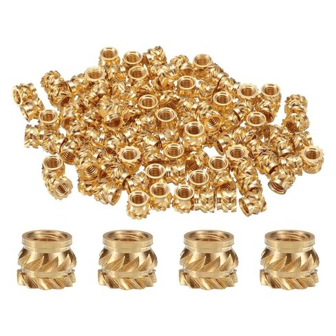 50pcs M3 Threaded Inserts Brass Heat Set Insert M3x4mm, OD 5mm Knurled Insert Nuts, 3D Printing Brass Nuts Female Threaded Inserts Nuts in Saudi Arabia
