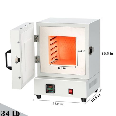 Precision Muffle Furnace 2000W, 0-1150°C Temperature Control, Extra-Large Capacity, 50/60Hz, 4-Side Uniform Heating for Lab Applications in Kuwait