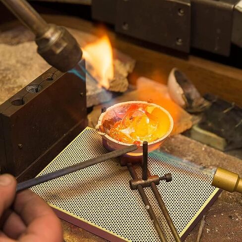 9 Piece Metal Melting Casting Kit with Graphite Crucible, Ingot Molds, Tongs, and Honeycomb Solder Plate for Gold Silver Copper in Saudi Arabia