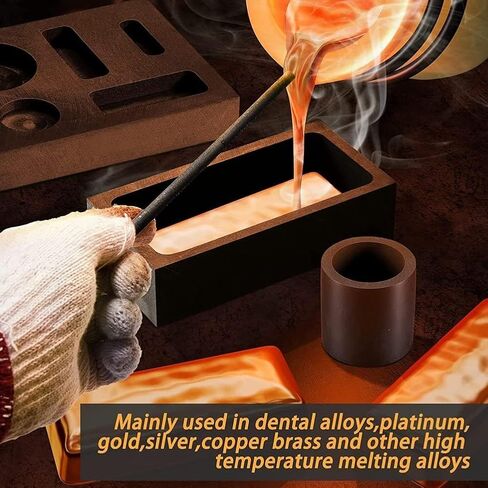 9 Piece Metal Melting Casting Kit with Graphite Crucible, Ingot Molds, Tongs, and Honeycomb Solder Plate for Gold Silver Copper in Saudi Arabia