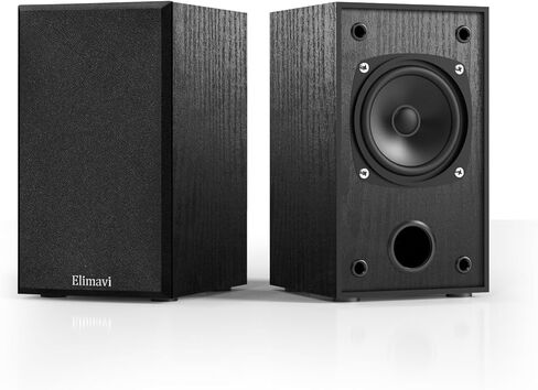 30W*2 Passive Bookshelf Speakers for Record Players and Home Theater Systems, Midrange and High-Frequency Stereo Speakers, Indoor Rear Surround Speakers, Requires a Receiver or Amplifier,Black in Kuwait