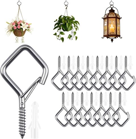 304 Stainless Steel Eye Screw Hooks for Hanging Heavy Duty, Ceiling Hooks for Hanging Plants & Outdoor String Lights, Screw in Hooks for Indoor Outdoor Decor (304 Stainless Steel, 34 Pcs) in Saudi Arabia