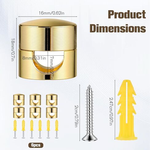 6 Pack Aluminium Swag Ceiling Hooks for Hanging Lights, Modern Light Hanging Hooks Pendant Swag Hook Chandelier Light Hook for Lamp DIY Electric Wire Cable Cord Fixture Hardware Wall Hooked in Saudi Arabia