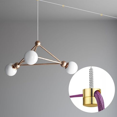 6 Pack Aluminium Swag Ceiling Hooks for Hanging Lights, Modern Light Hanging Hooks Pendant Swag Hook Chandelier Light Hook for Lamp DIY Electric Wire Cable Cord Fixture Hardware Wall Hooked in Saudi Arabia