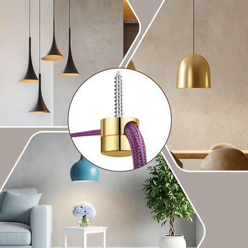 6 Pack Aluminium Swag Ceiling Hooks for Hanging Lights, Modern Light Hanging Hooks Pendant Swag Hook Chandelier Light Hook for Lamp DIY Electric Wire Cable Cord Fixture Hardware Wall Hooked in Saudi Arabia