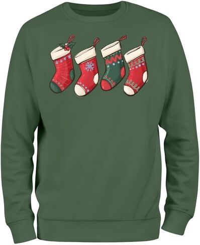 Christmas Socks Sweatshirt, Long Sleeve Casual Unisex Sweatshirt for Christmas in Saudi Arabia