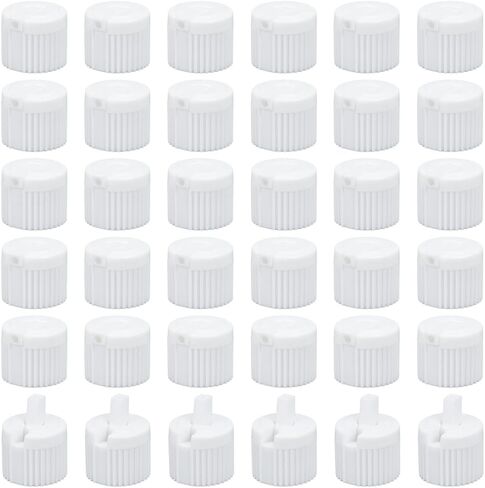 OLYCRAFT 36Pcs 20/410 Flip Top Dispensing Cap White Plastic Bottle Caps Spout Flip Caps Reusable Plastic Bottle Cap Replacement Bottles Lids for Shampoo Moisturizer Control Flow Lid 0.8 ID in Saudi Arabia
