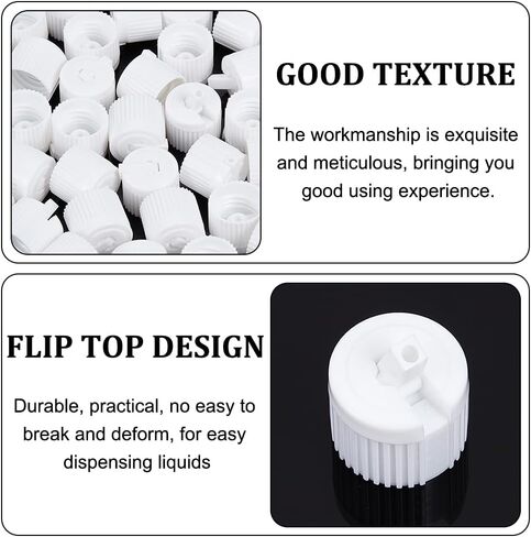 OLYCRAFT 36Pcs 20/410 Flip Top Dispensing Cap White Plastic Bottle Caps Spout Flip Caps Reusable Plastic Bottle Cap Replacement Bottles Lids for Shampoo Moisturizer Control Flow Lid 0.8 ID in Saudi Arabia