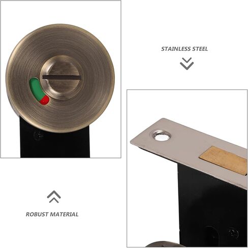 Bathroom Indicator Privacy Door Lock 304 Stainless Steel Occupied Vacant Sign Commercial Restroom Lock for Public Bathrooms with Antique Bronze Finish in Saudi Arabia