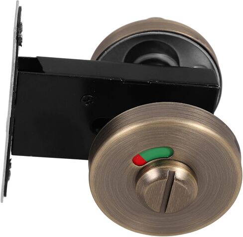 Didiseaon 304 Stainless Steel Privacy Indicator Door Lock for Bathroom with Vacant/Occupied Sign, Keyless Commercial Toilet Stall Lock in Antique Copper Finish, Suitable for Public Restrooms in Saudi Arabia