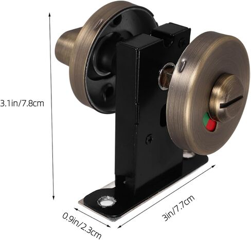 Didiseaon 304 Stainless Steel Privacy Indicator Door Lock for Bathroom with Vacant/Occupied Sign, Keyless Commercial Toilet Stall Lock in Antique Copper Finish, Suitable for Public Restrooms in Saudi Arabia