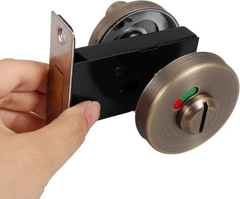 Didiseaon 304 Stainless Steel Privacy Indicator Door Lock for Bathroom with Vacant/Occupied Sign, Keyless Commercial Toilet Stall Lock in Antique Copper Finish, Suitable for Public Restrooms in Saudi Arabia