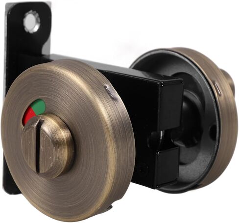 SHINEOFI 304 Stainless Steel Privacy Door Handle Lock with Occupied Indicator for Public Restroom Bathroom Commercial Use, Keyless Privacy Bolt Lock, Antique Bronze Finish in Saudi Arabia