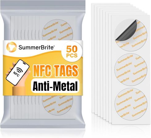 30PCS NTAG215 ملصقات علامات NFC ، بطاقات NFC فارغة معادن مع خلفية لاصق ، 504 بايت الذاكرة ، إعادة كتابة وقابلة للبرمجة ملصقات NFC متوافقة مع أجهزة تمكين NFC in Kuwait