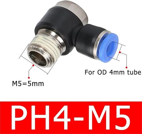 PH Pneumatic Quick Connector Water Pipe Hose 1/8"1/2 3/8 1/4 Elbow Outer Hexagon 50Pcs(PH4-M5) in Saudi Arabia