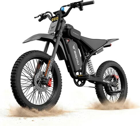 BIGNIU Off-Road Ebike, Electric Dirt Bike Electric Bike for Adults with 3000W Peak Motor, 60V 32Ah Battery, 19x2.1 Fat Tires, Removable Battery, E Bike for Teens, City Riding in Saudi Arabia