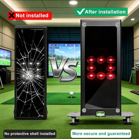 Protective Shield for Square Golf Launch Monitor with Leveling,Metal Golf Launch Monitor Case, Protects Against Collisions and Ventilation Design,Indoor/Outdoor Use,for Golf Lovers (Black) in Saudi Arabia