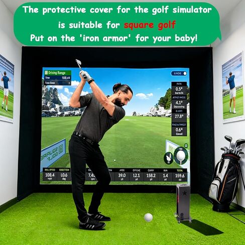 Protective Shield for Square Golf Launch Monitor with Leveling,Metal Golf Launch Monitor Case, Protects Against Collisions and Ventilation Design,Indoor/Outdoor Use,for Golf Lovers (Black) in Saudi Arabia
