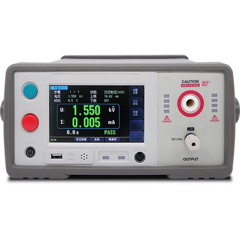 Hipot Tester Touch Screen Withstanding Voltage Tester Meter Device with Frequency 50Hz/60Hz Accuracy 2% AC 5.000kV/10mA High Performance 32 Bits Processor 5 inches TFT True Color LCD Display in Saudi Arabia