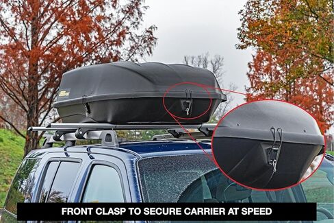 شركة Jegs Rooftop Cargo Carrier لتخزين السيارات - حاملة شحن رف كبيرة - تخزين شاق على مدفوعات الطقس - مصنوعة في الولايات المتحدة الأمريكية - 18 قدم مكعب - 110 رطل - حاملة شحن هيرو الصلبة in Kuwait