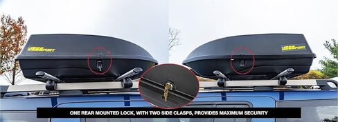 شركة Jegs Rooftop Cargo Carrier لتخزين السيارات - حاملة شحن رف كبيرة - تخزين شاق على مدفوعات الطقس - مصنوعة في الولايات المتحدة الأمريكية - 18 قدم مكعب - 110 رطل - حاملة شحن هيرو الصلبة in Kuwait