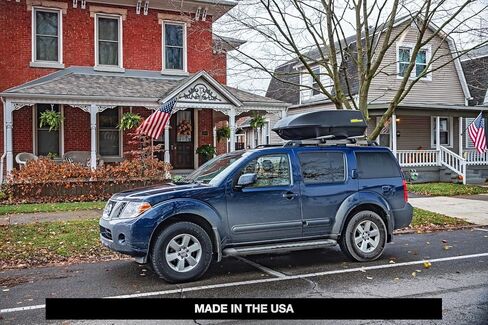 شركة Jegs Rooftop Cargo Carrier لتخزين السيارات - حاملة شحن رف كبيرة - تخزين شاق على مدفوعات الطقس - مصنوعة في الولايات المتحدة الأمريكية - 18 قدم مكعب - 110 رطل - حاملة شحن هيرو الصلبة in Kuwait