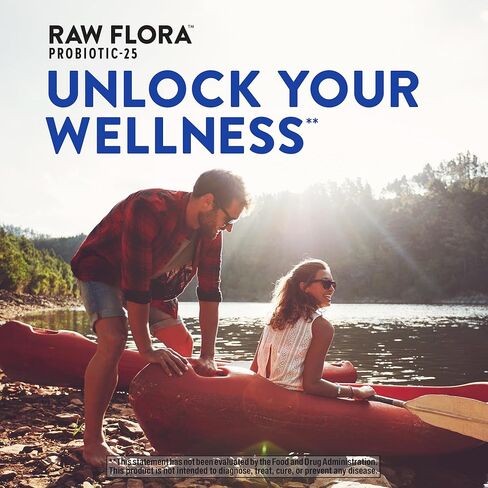 Raw Flora Probiotics with Prebiotics | 50 Billion CFU | 33 Daily Digestive Capsules | Vegan, Non-GMO & Gluten Free Supplement for Women and Men in Saudi Arabia