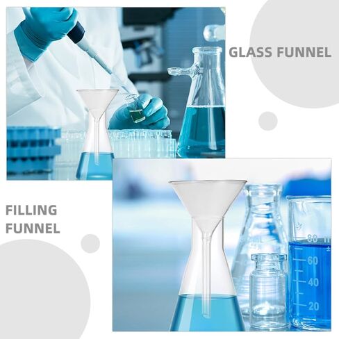 FOMIYES قمع سائل زجاجي مختبري 75 مم قمع مثلث واسع الفم زجاج البورسليكات للكيمياء وترشيح السائل في التجارب العلمية in Kuwait